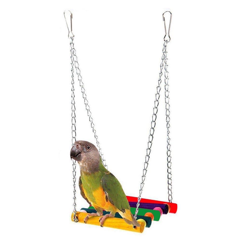 Bello Luna Bird Swing Colorful Hammock Swing Toy Parrot Cage Hanging Ladder