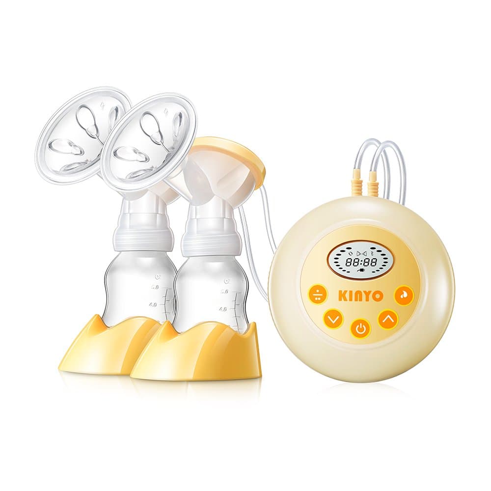 KINYO Double Electric Breast Pump Portable Breastfeeding Milk Pump with LCD Screen Automatic Massage Function Bpa Free