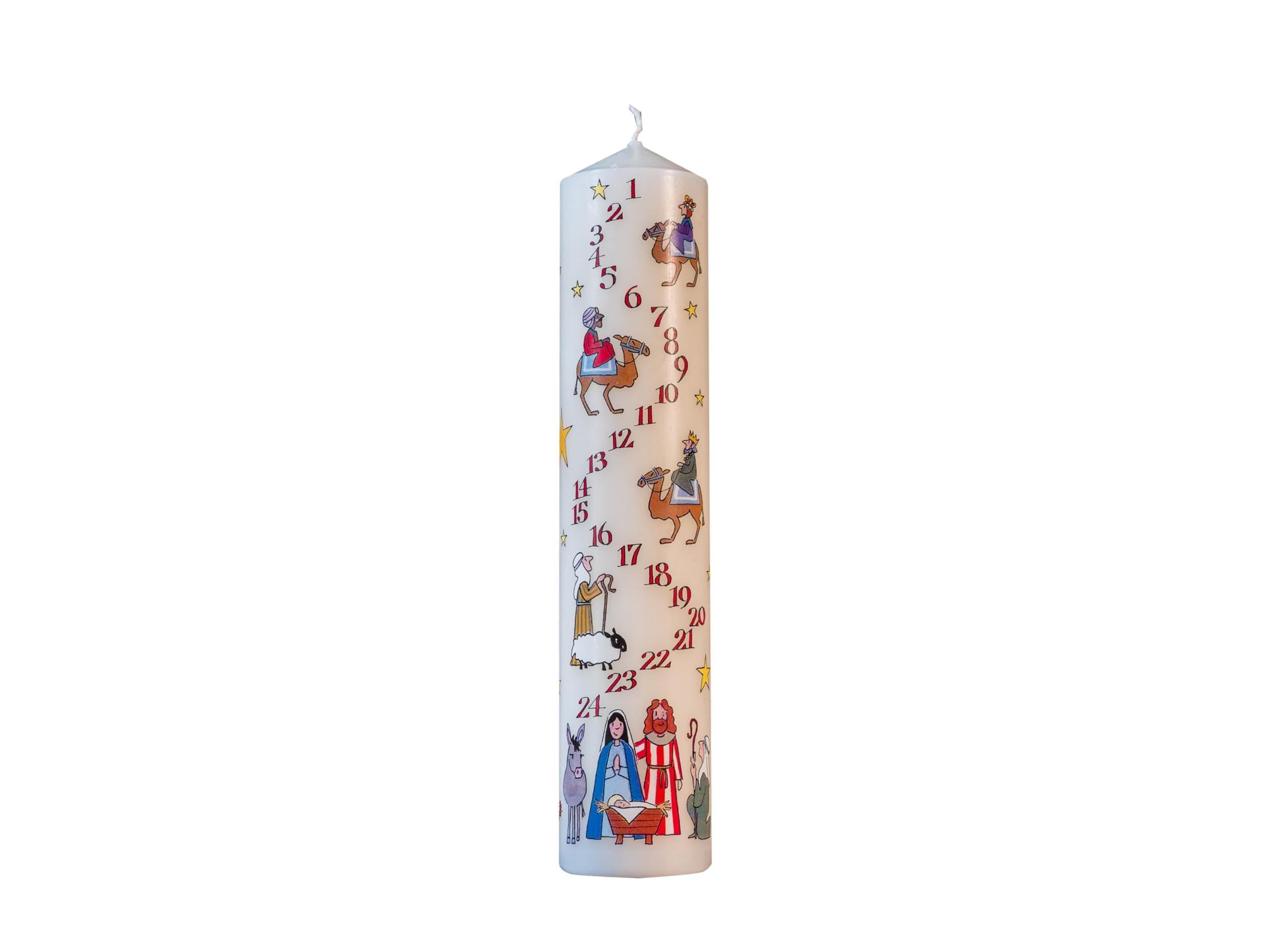 Nativity Christmas Wax Unique Festive Advent Pillar Candle 50 Hours Burn Time 4.5 cm x 25.5 cm