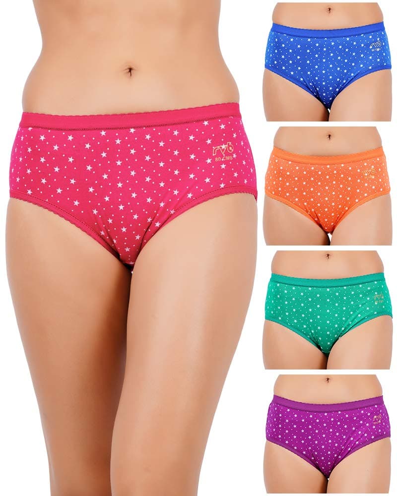 RVB Fashions Women's Cotton Panties (Pack of 5) (14--85(5Pcs)_Color May Vary_85 Cms)