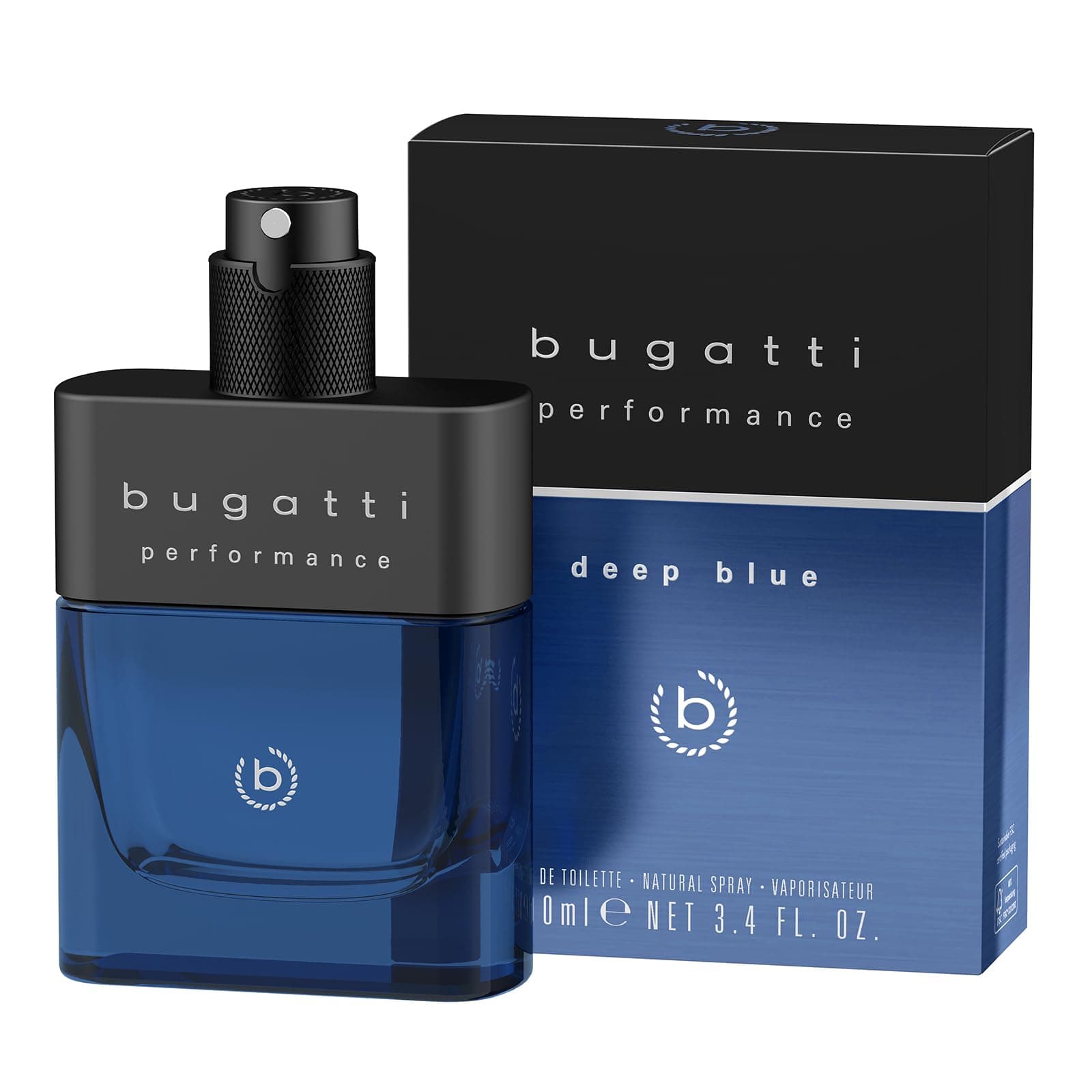 bugatti performance deep blue men's perfume, 100 ml, fresh fougères eau de toilette men's perfume with bergamot, pepper, sandalwood, musk and amber, powerful with aquatic vibrant notes