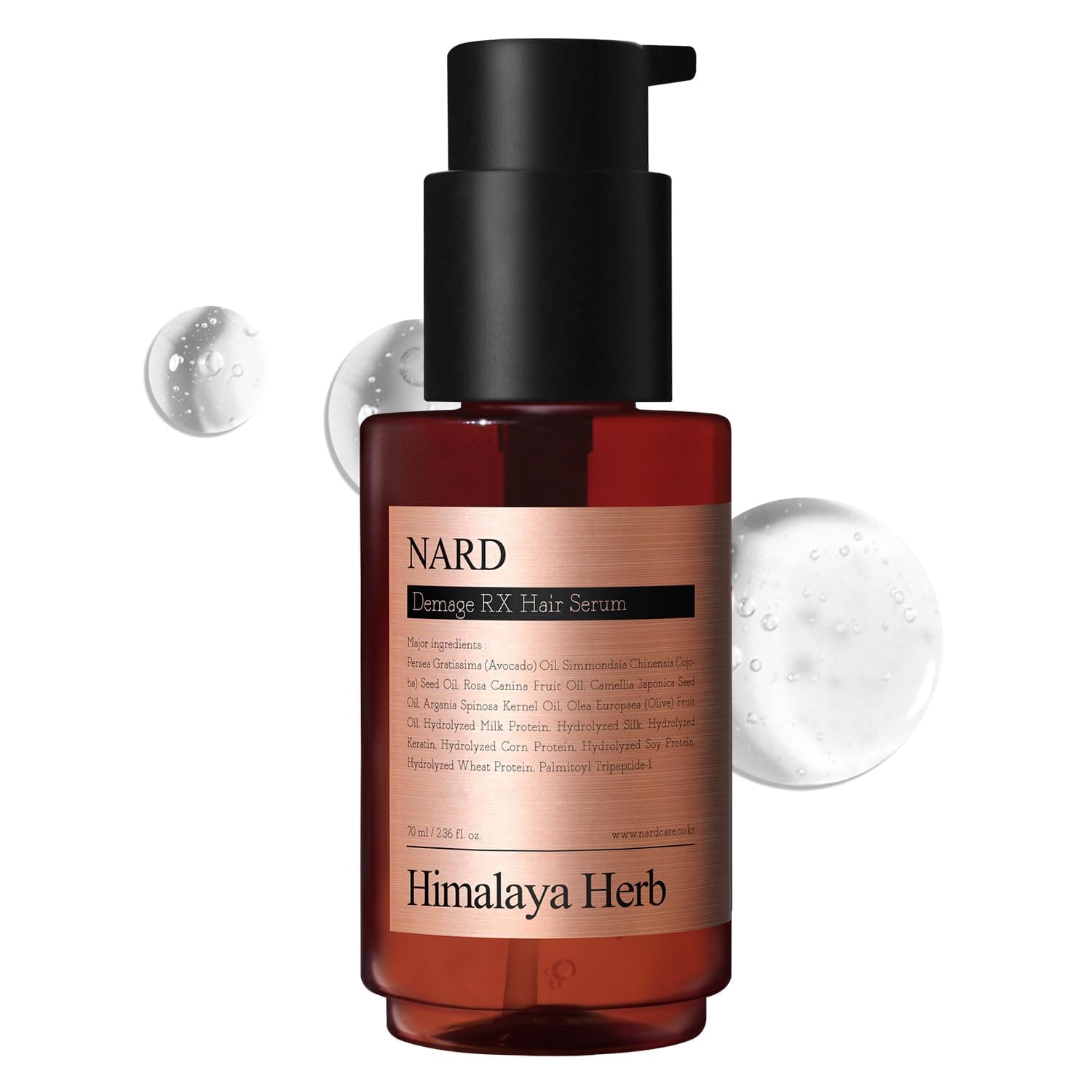 NARD RX Hair Serum 2.36 oz - Silky, and Smoothness (Containing Amino Acids, Protein, Keratin, Silk, 11 Peptides, Vitamin E, and 6 Oils) Leave in Conditioner - For Damaged Hair