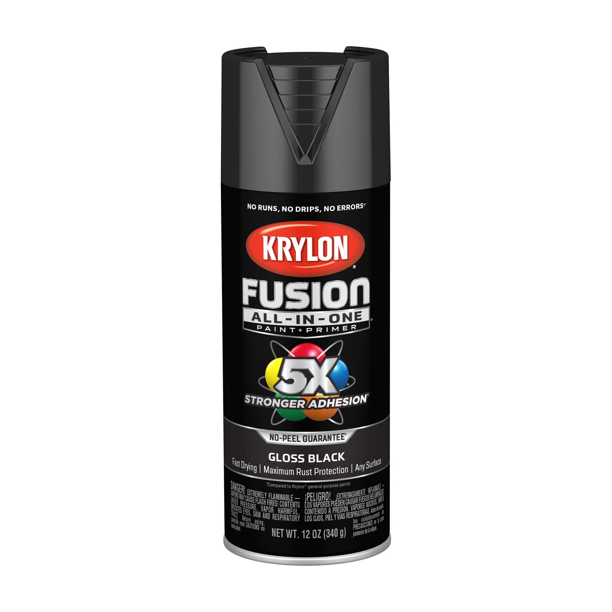 K02702007 Fusion All-In-One Spray Paint for Indoor/Outdoor Use, Gloss Black, 12 Ounce (Pack of 1)