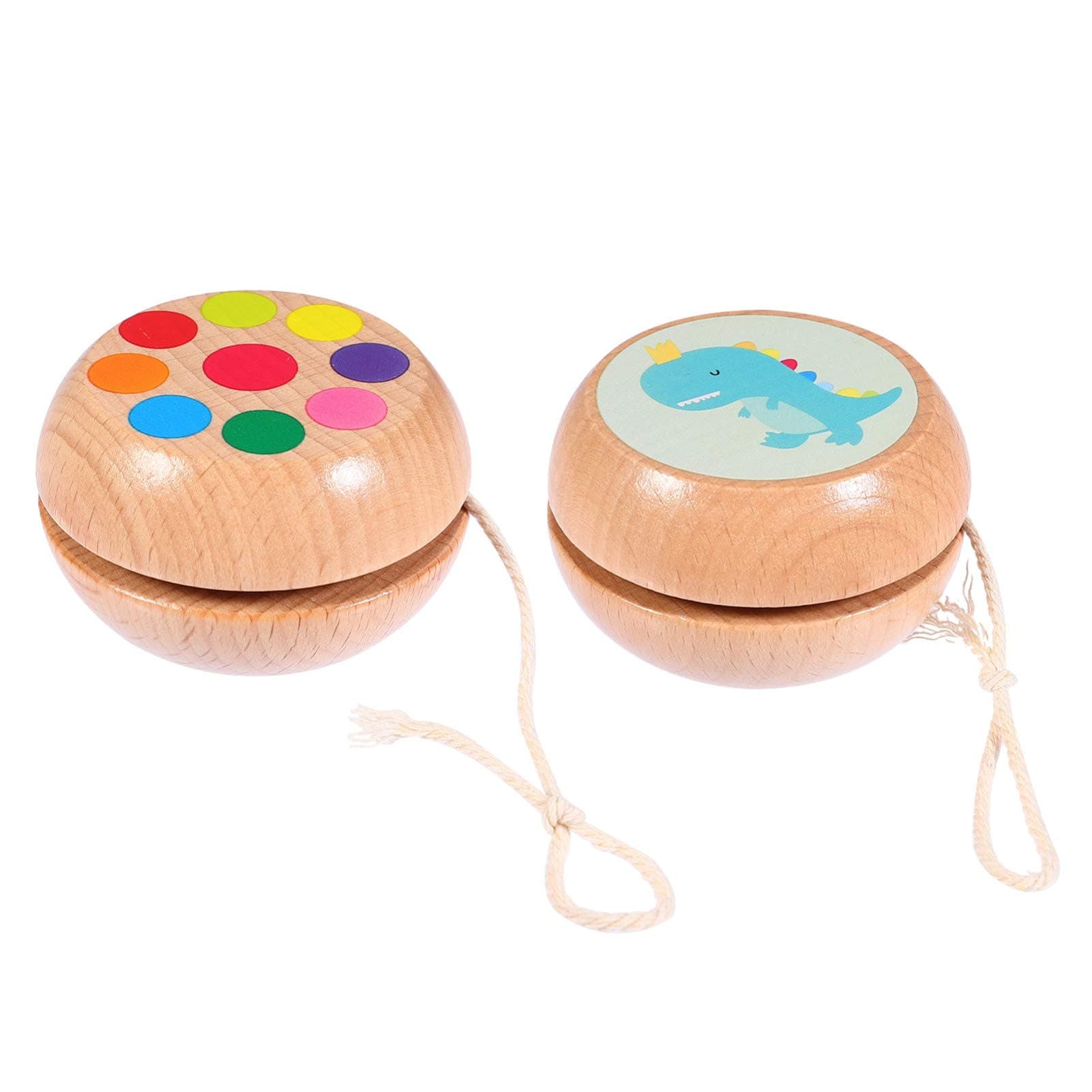TOYANDONA 2PCS Wooden Yoyo Toy Funny Yoyo Toy Ball Toy Educational Plaything for Kids Adults
