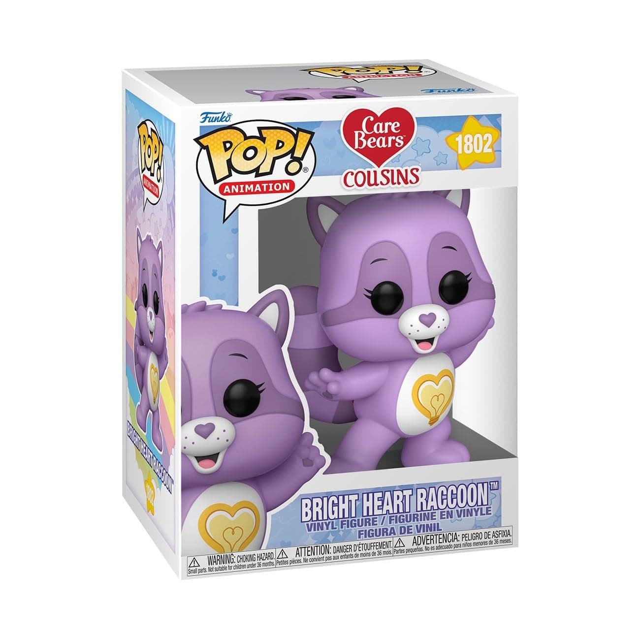 Funko Pop Animation: Care Bear Cousins - Bright Heart Raccoon - Care Bears - Collectable Vinyl Figure - Gift Idea - Official Merchandise - Toys for Kids & Adults - Cartoon/Animation Fans