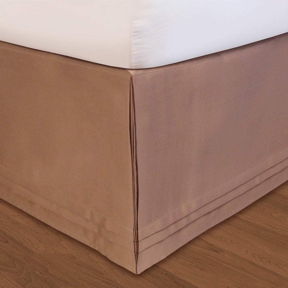Veratex 'Hike Up Your Skirt' Matte Satin Adjustable 17-inch Drop King-Size Bedskirt Taupe