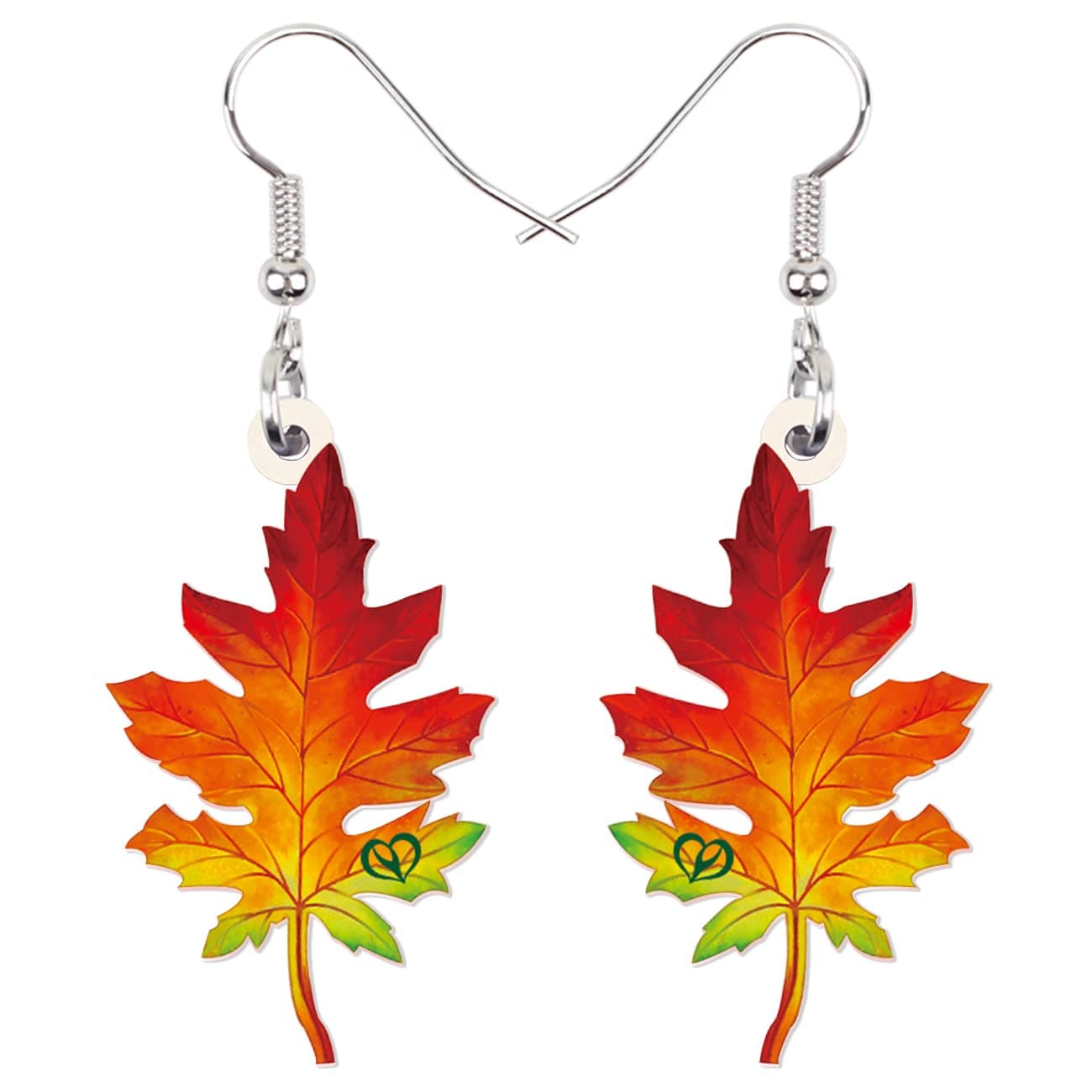 WEVENIAcrylic Fall Maple Leaf Earrings Dangle Novelty Autumn Plant Fruit Jewelry For Women Orange Leaves Gifts