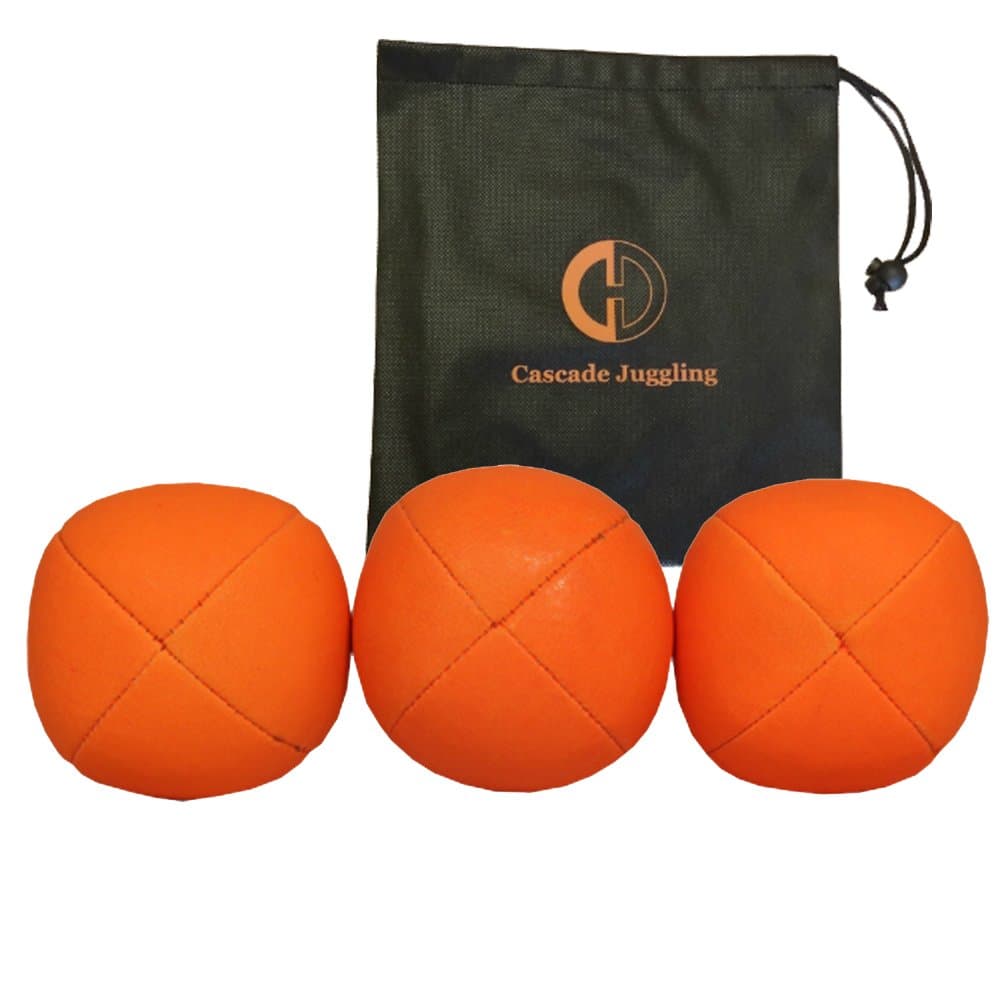 3 x Pro UV Smoothie Juggling Balls & Bag - Set of 3 Juggling Balls - Orange