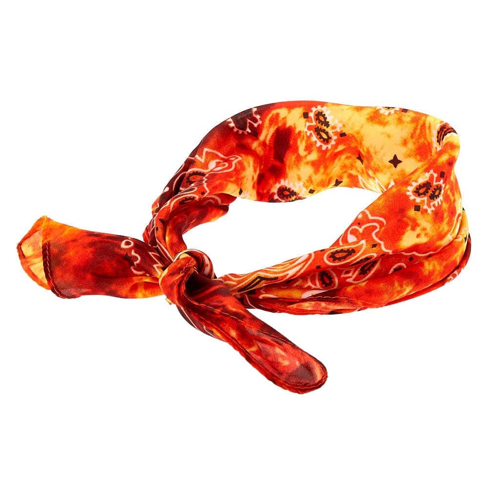 Claire's Girl's Tie Dye Paisley Knotted Bandana Headwrap - Orange