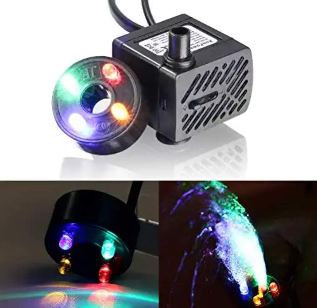 SKA Ac 220V Submersible Fountain Aquarium Pond Spare Pump With 4 Led (3W)