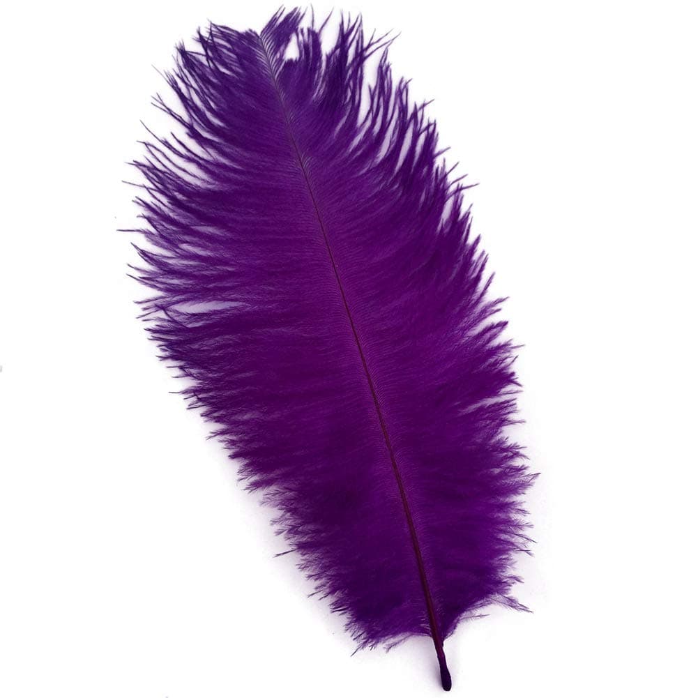 Shekyeon 8-10inch(20-25cm) Ostrich Feather Plumes Wedding Centerpiece Table Decoration Pack of 20(Purple)