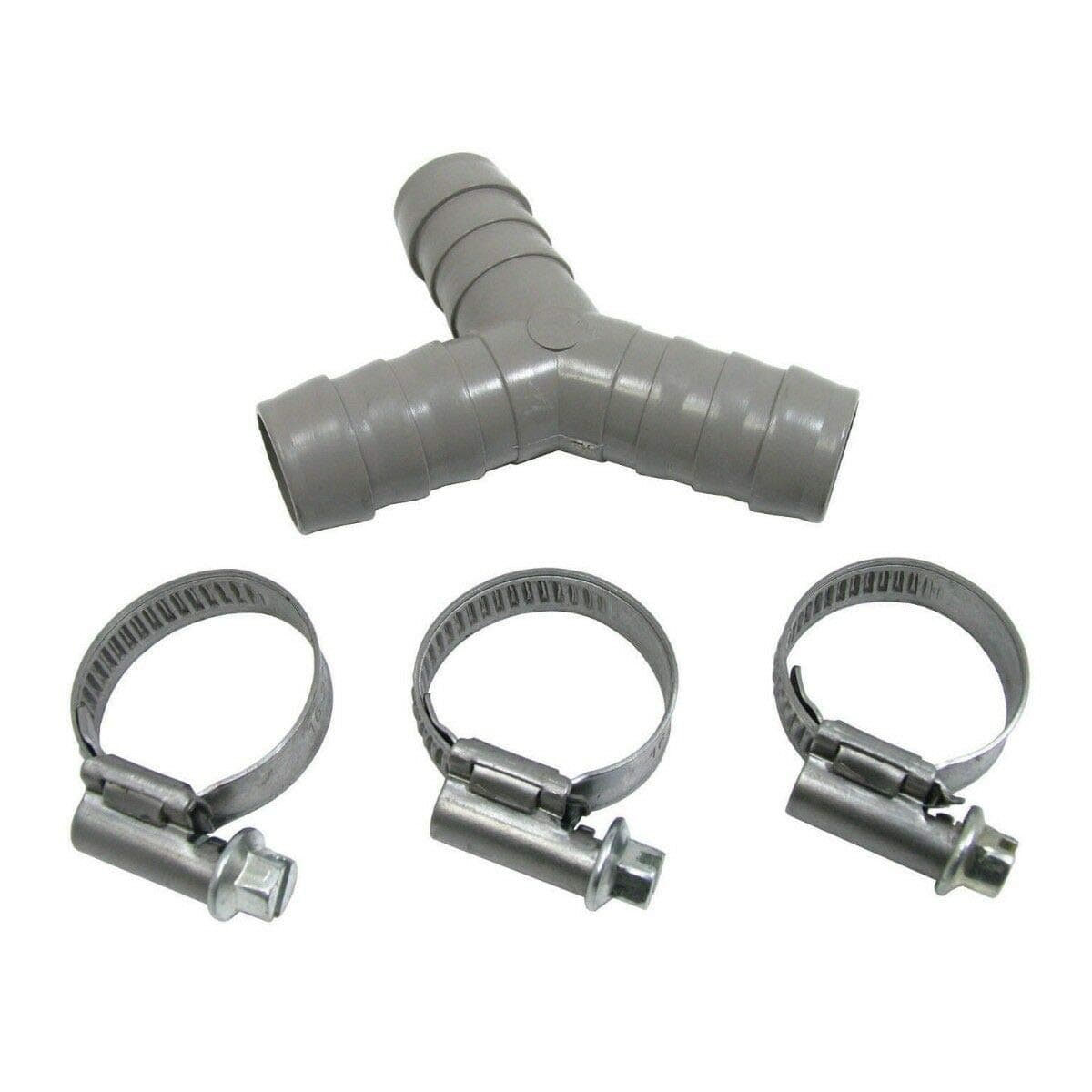 Home Parts ltd - Universal Dishwasher Drain Hose Y Piece Splitter Connector 3 Way Join 17mm 19mm