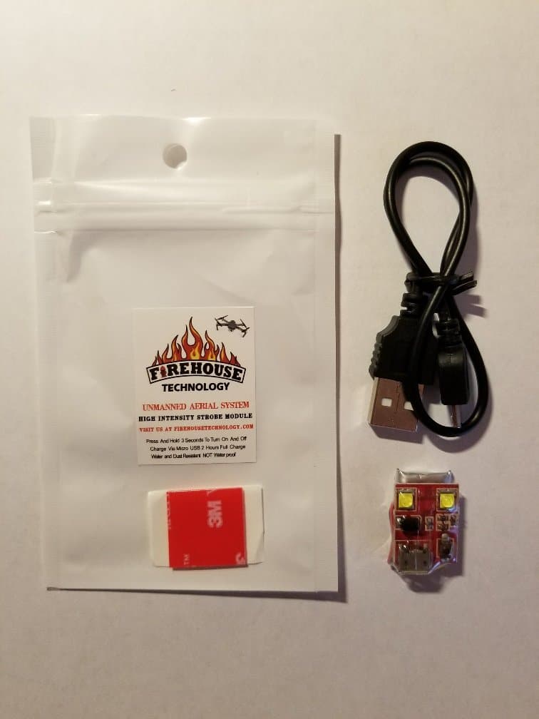 Firehouse Technology"Arc" II Four Strobe High Intensity Cree Light System Approved FAA 107.29 for Night Flights Drone Quadcopter UAS DJI Inspire 1 2 Phantom Mavic Typhoon H Yuneec Matrice (RED)