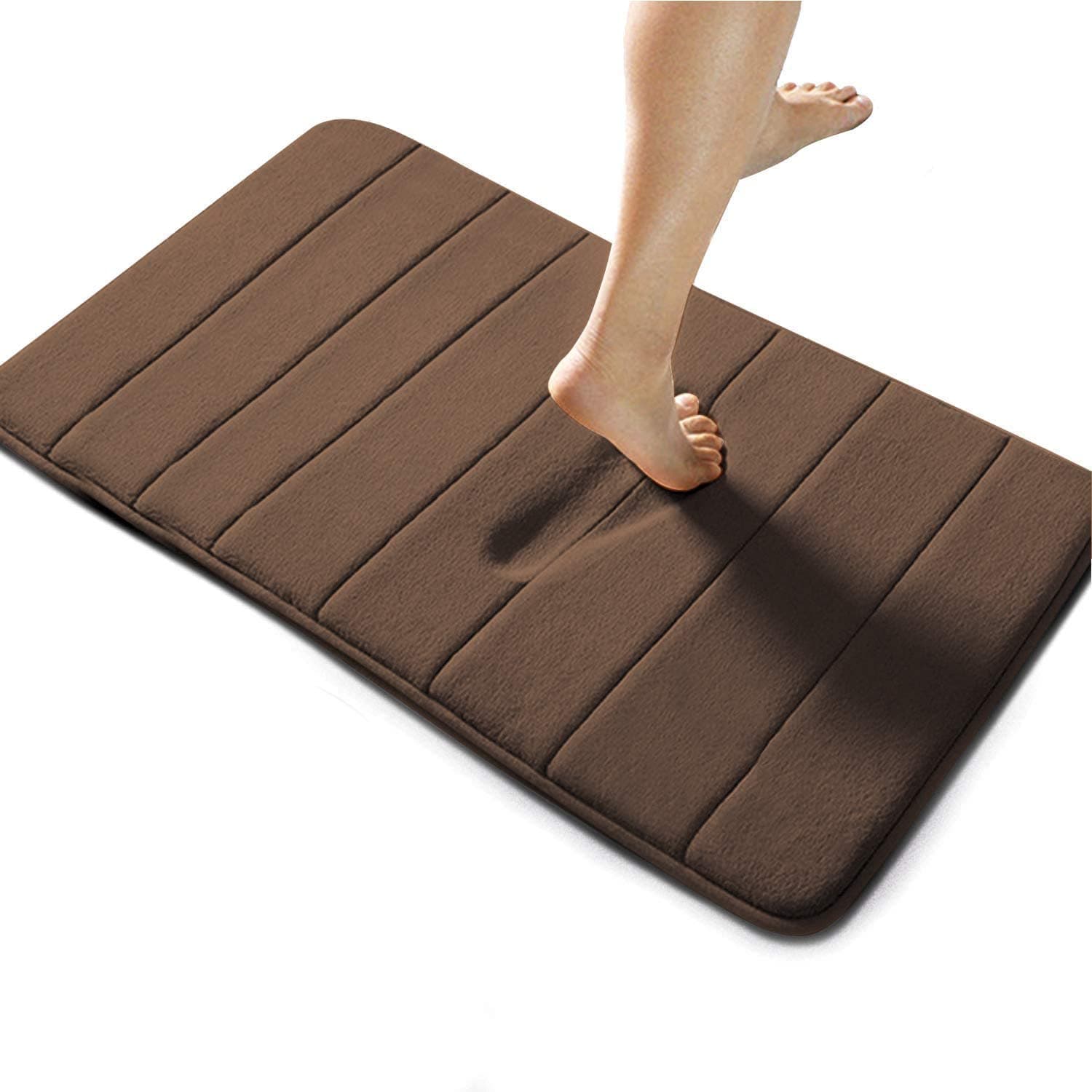 HomeCloud Memory Foam rectangular mat|Bath mat|Door mat |Non-Slip, Water Absorption, Soft and Comfortable, Easier to Dry,Machine Wash,12mm (Brown) 40x60cm