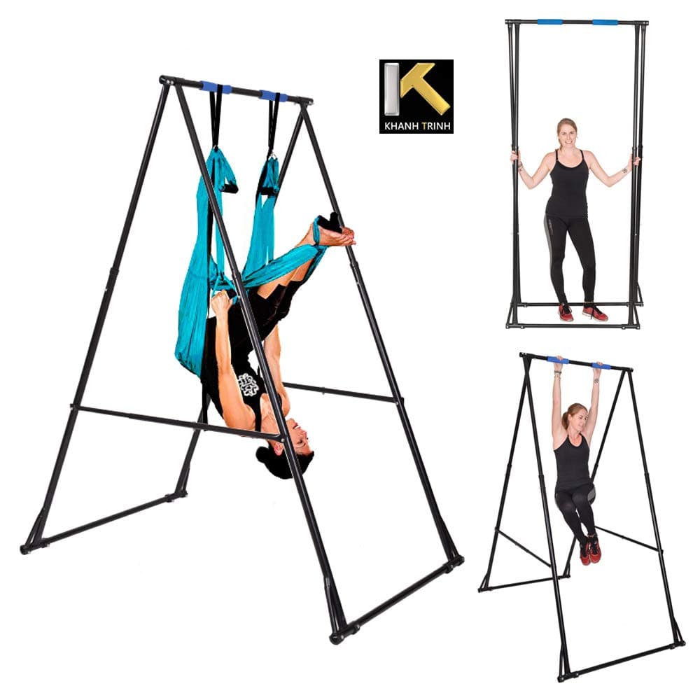 KT Aerial Yoga Stand Frame Indoor Outdoor. Foldable, Portable, Height Adjustable, Stable and Durable Yoga Swing Stand Frame