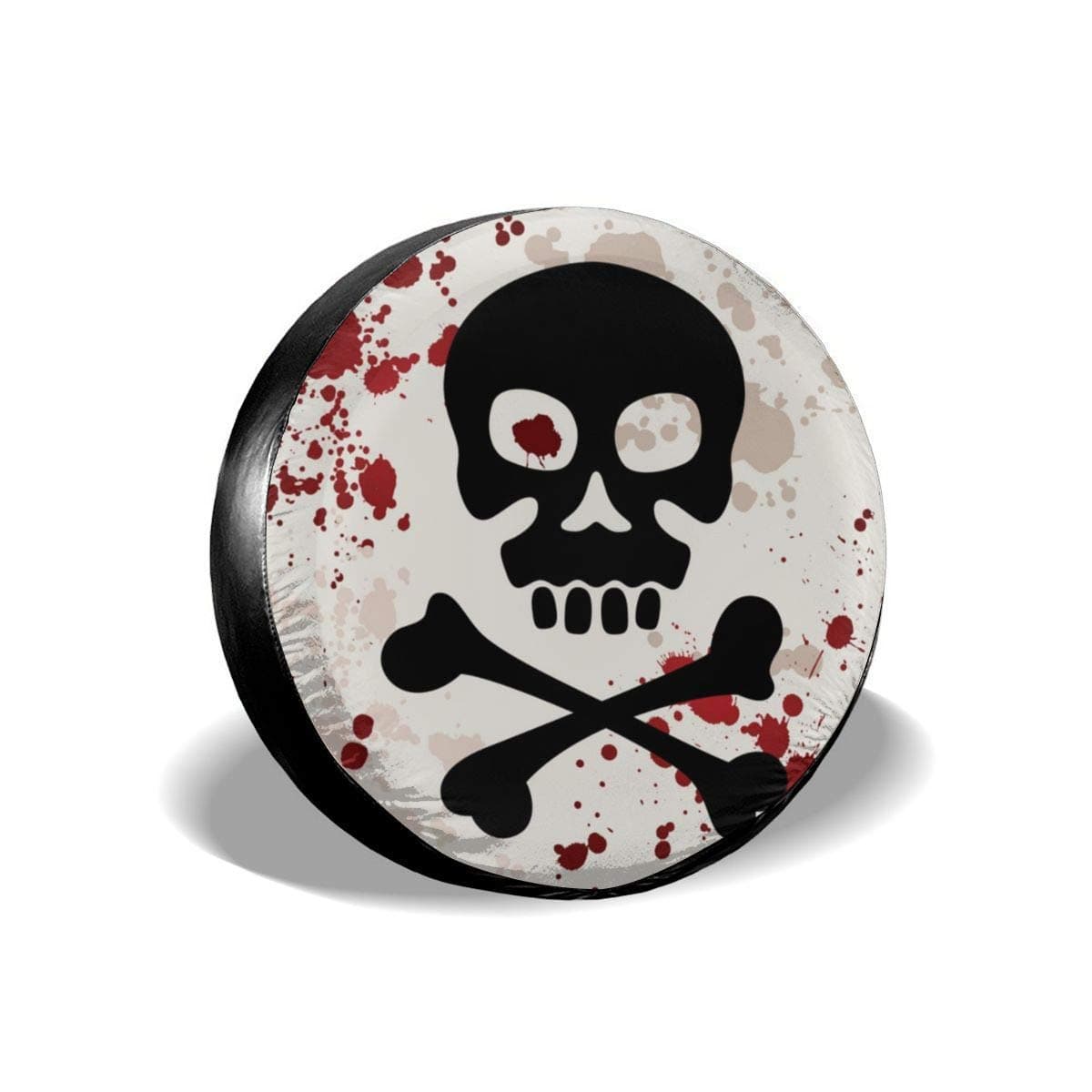 Kejbr Spare Tire Cover Skull with Crossbones Tire Cover Waterproof Dust-Proof Spare Wheel Cover Universal Fit for Jeep Car Trailer RV SUV Truck Camper Van 14 15 16 17 Inch