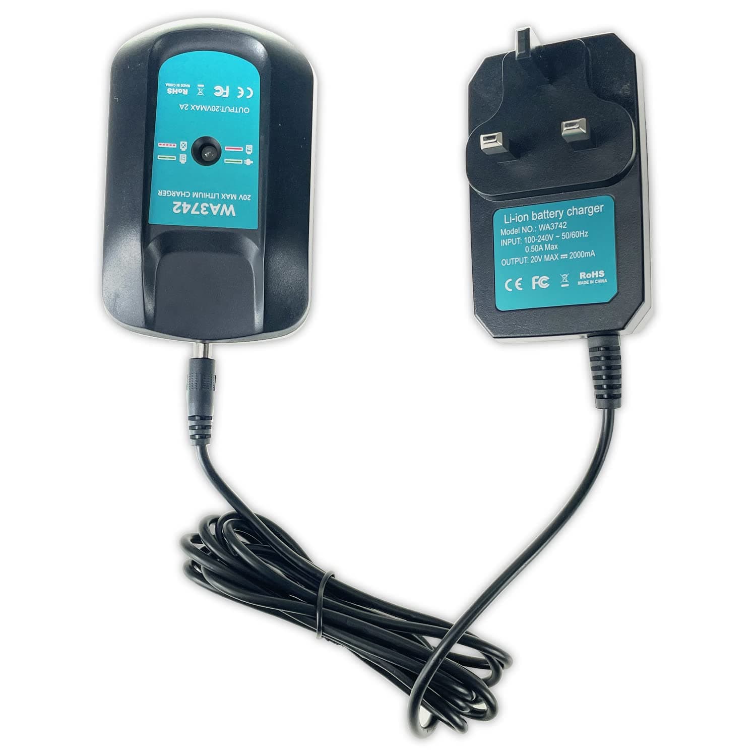 JANRI WA3742 WA3732 WA3875 WA3881 WA3731 20V 6PIN Lithium Battery Charger Compatible with Worx WA3520 WA3525 WA3578 WA3575 WA3512 WA3512.1 WA3522 WA3847 WA3868 WA3835 WA3764 (Not fit Old 4 pin)