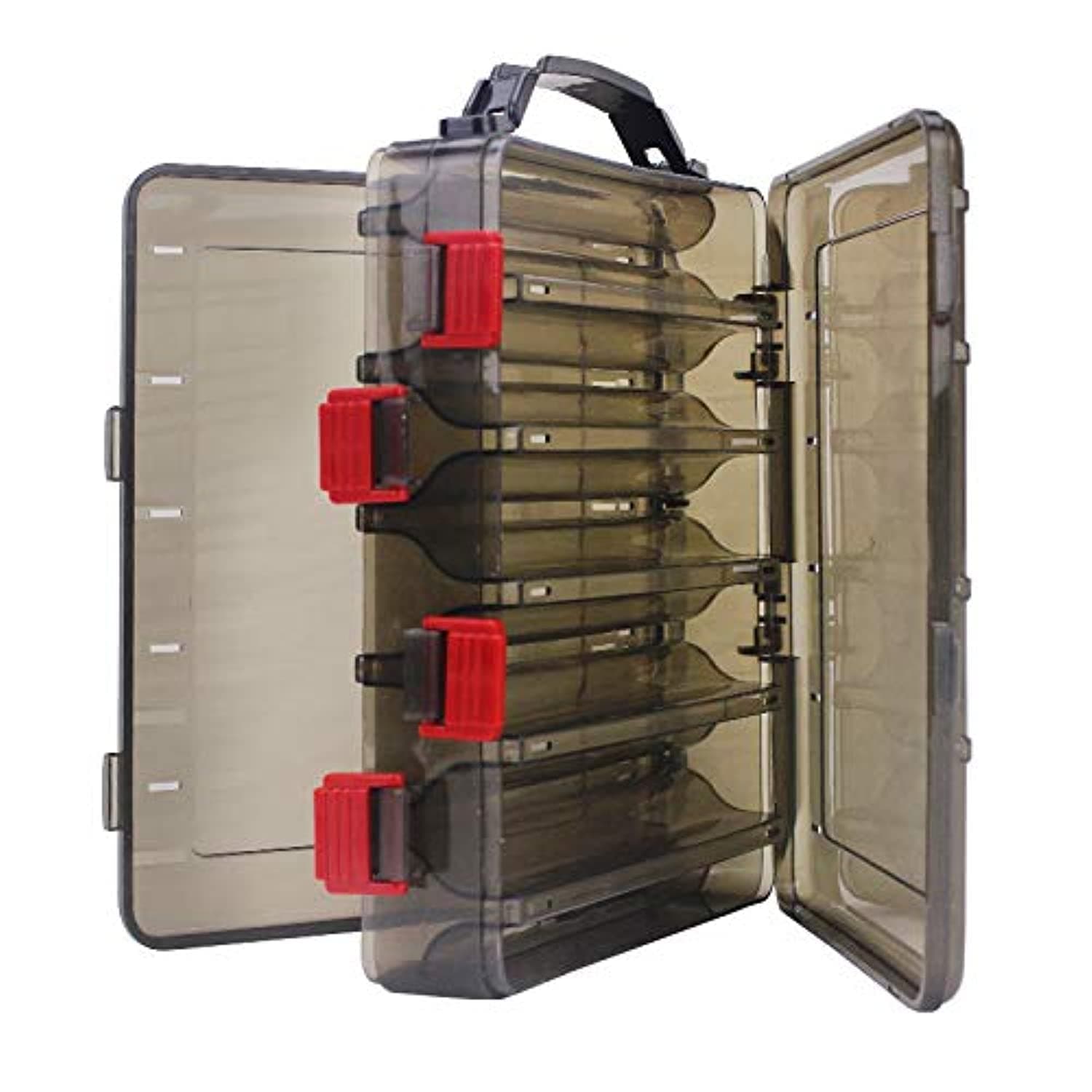 OriGlam Fishing Lure Tackle Box, Double Sided 10 Compartment Waterproof Organizer Case Boxes for Vest Casting Fly Fishing