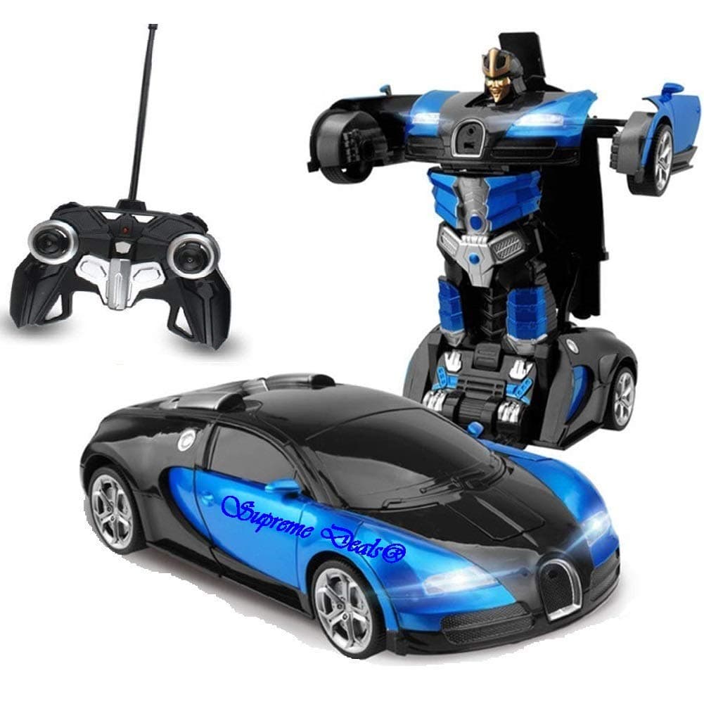 Supreme Deals® Latest Power Look Remote Operated Remote Converting Car to Robot, Robot to Car Toy, with Light and Sound for Kids (Multi_Color)