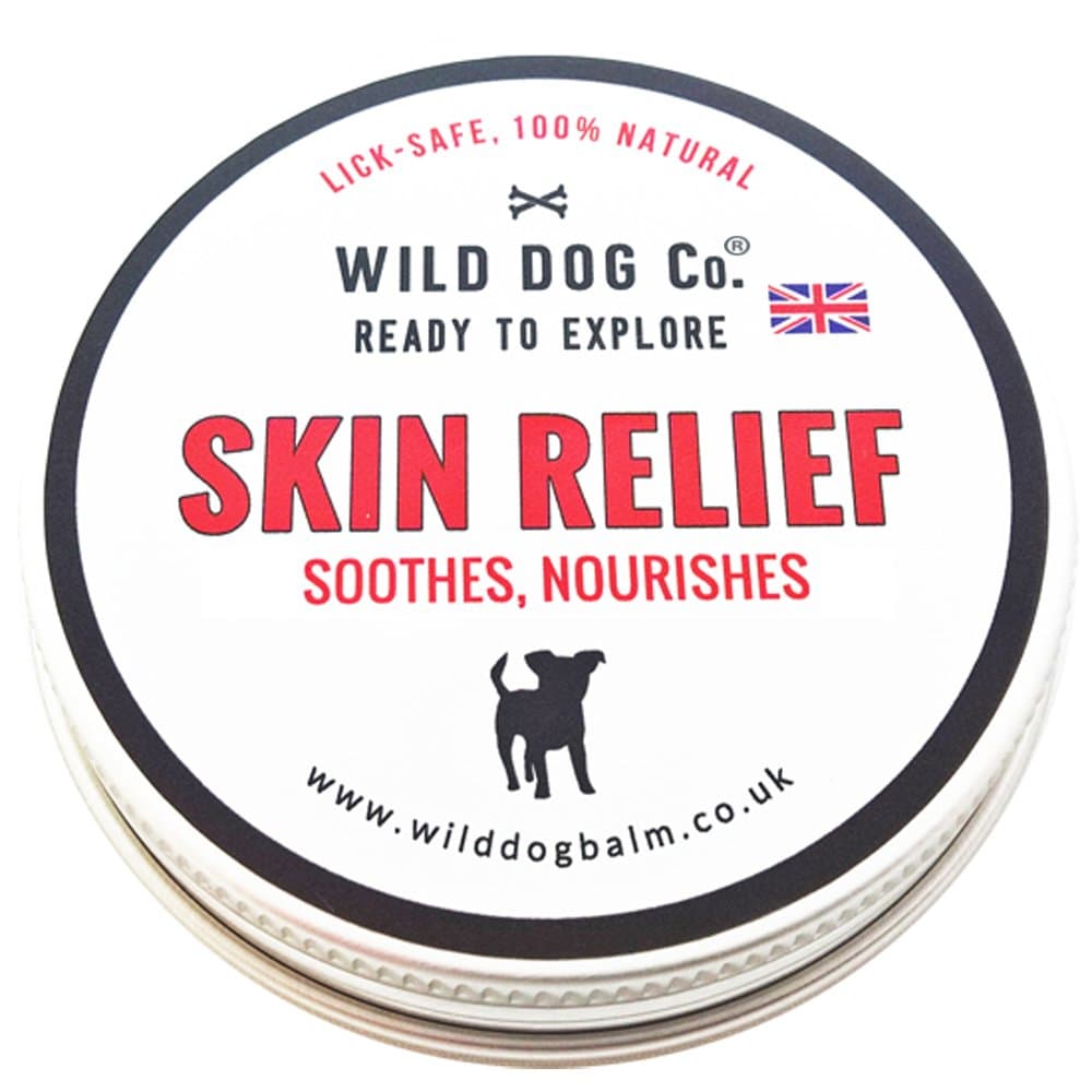 Itchy Allergy Skin Relief Balm for dogs instantly soothes itchy dogs, hot spots, dry, flaky, irritated skin, allergies, natural remedy, UK-made, moisturises dry elbows and flaky skin, 60g tin