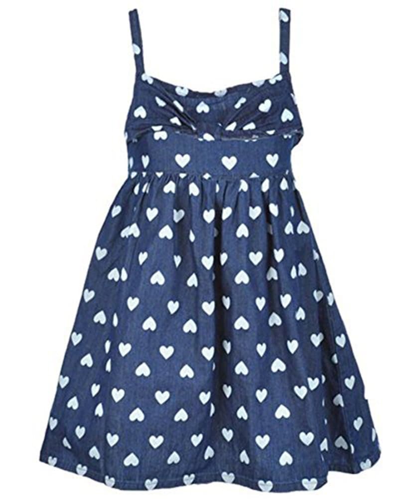 Sweet Vintage Little Girls Dress with Chambray Detail