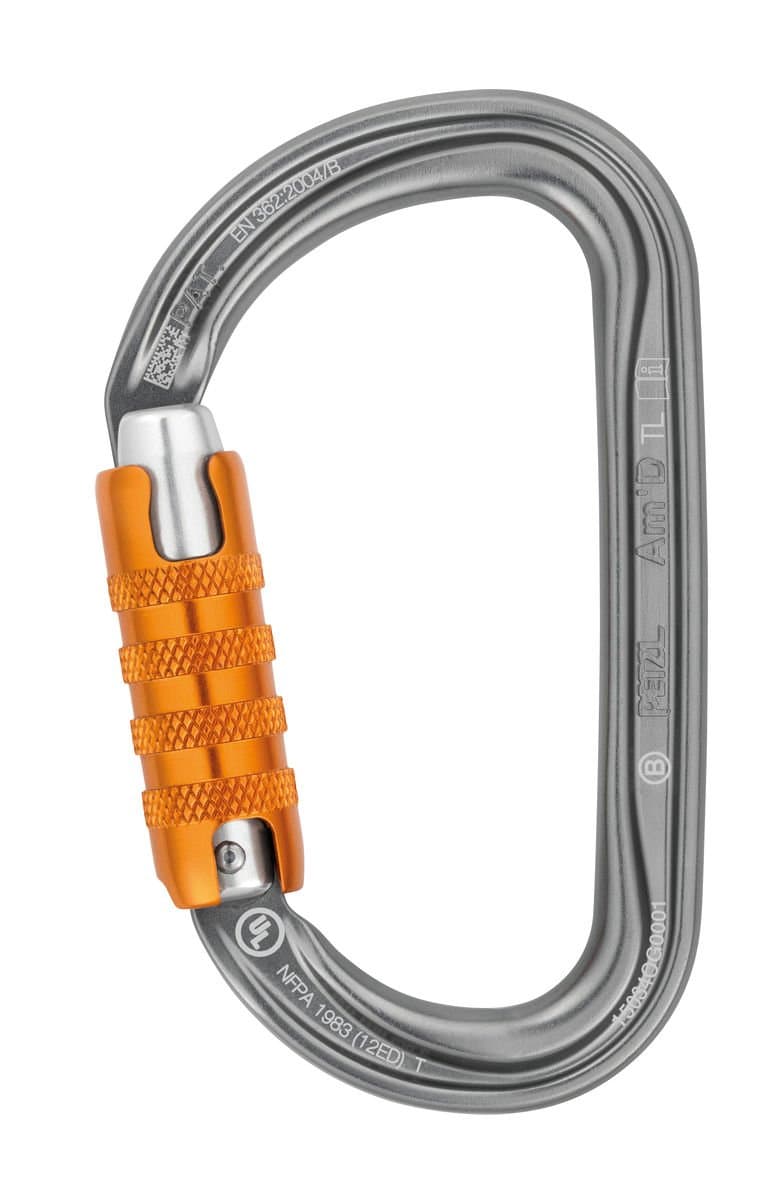 PETZL M36A BL WILLIAM Asymmetrical Large Capacity Aluminium Carabiner, Grey