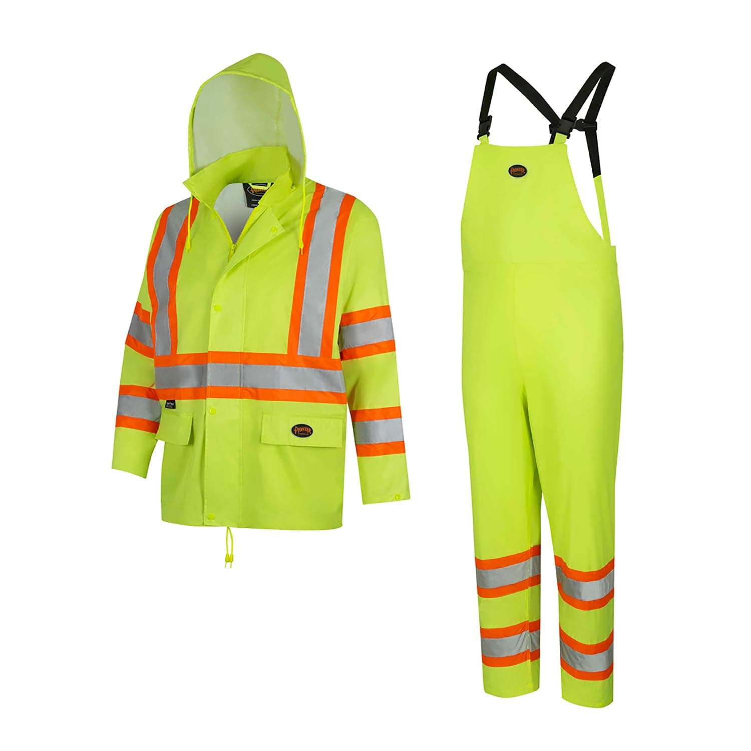 Pioneer Hi Vis Lightweight Waterproof Safety Rain Suit - Reflective Work Rain Gear for Men and Women