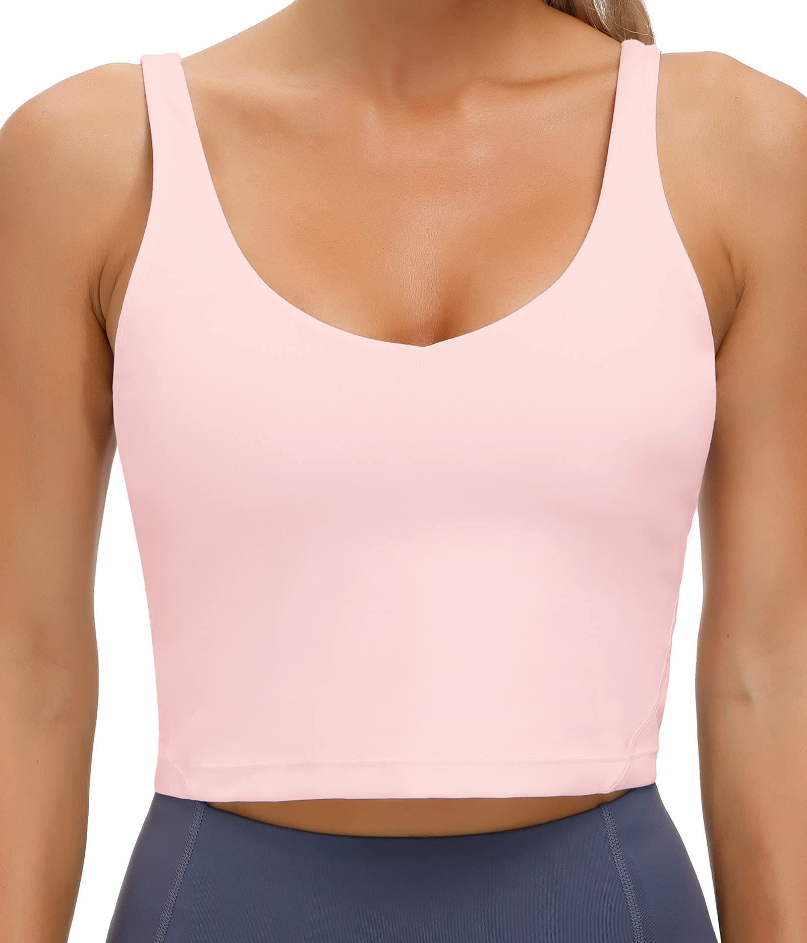 WjustforuWomen's Tank Top Padded Sports Bra Running Workout Yoga Crop Top