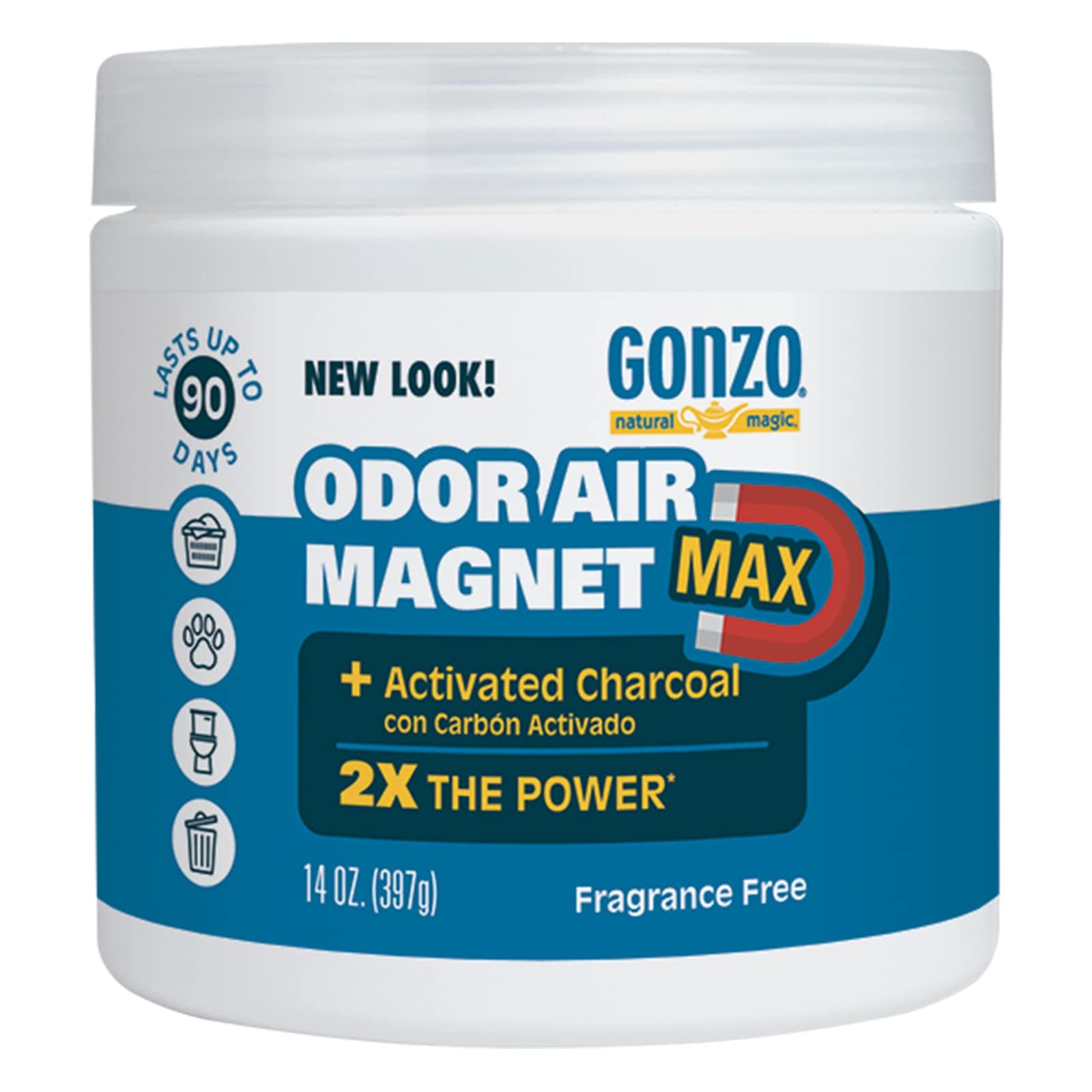 Gonzo Natural Magic Odor Air-Magnet with Activated Charcoal, Odor Eliminator, 14 Oz
