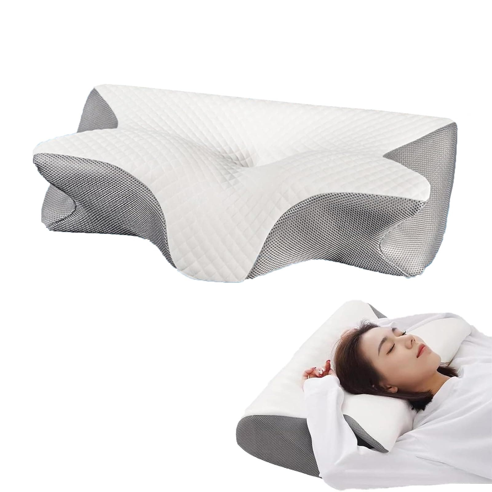Ergonomic Pillow, Neck Pillow, Memory Foam Pillows for Pain Relief, for Adults