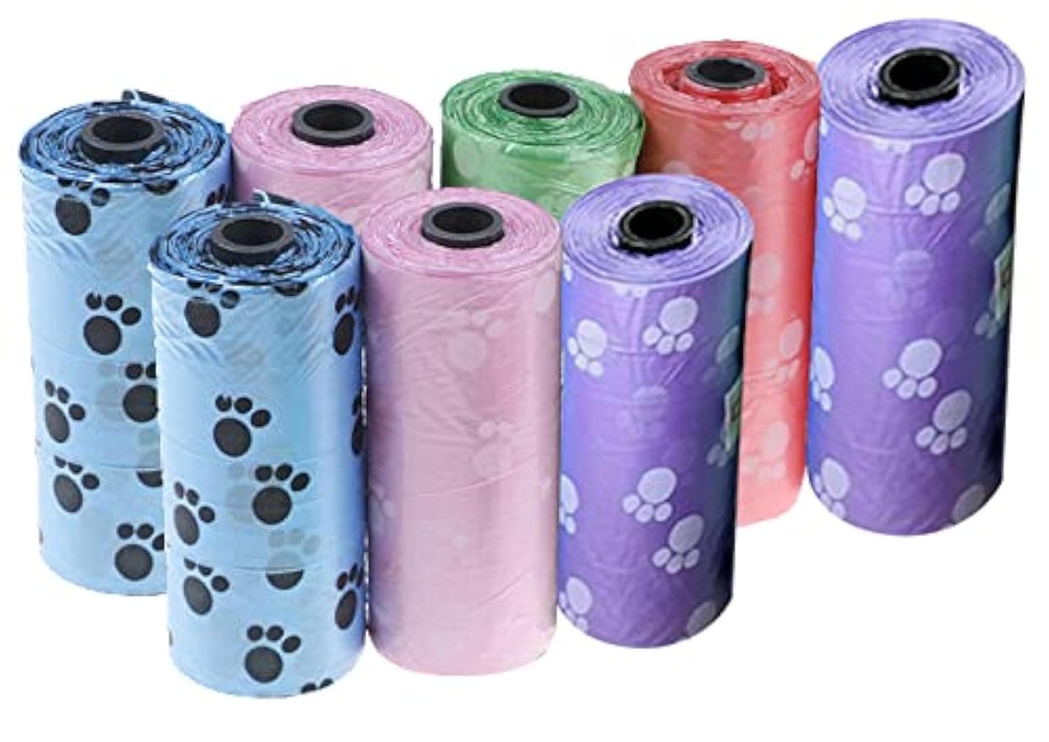 PETS EMPIRE 8 Roll Dog Poop Bags Extra Thick and Strong Leak Proof Poop Bags for Dogs(Multicolor) Unscented Waste Bag 120 Counts