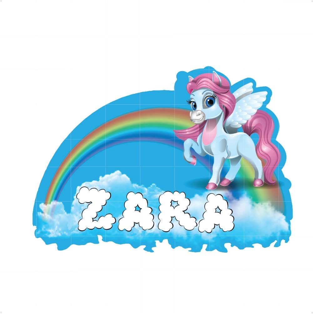 Personalised Unicorn wall stickers for Girls Bedroom Nursery Kids Room Blue