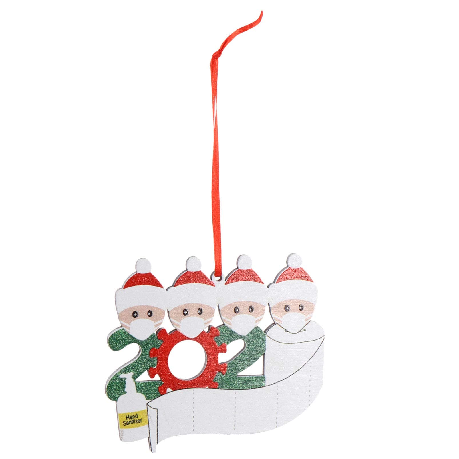 ABOOFAN Personalized Name Christmas Ornaments 2020 Covid Quarantine Survivor Family Ornaments (Four People)