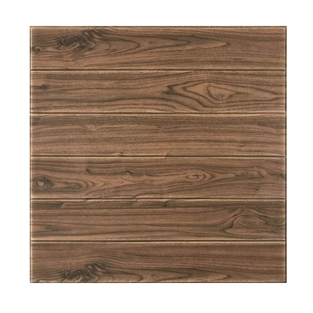 5 pcs 3D Wood Effect Wallpaper -Wood Wall Stickers Self Adhesive PE Foam for Living Room Bedroom Home Office 70 * 70cm (5, Brown)