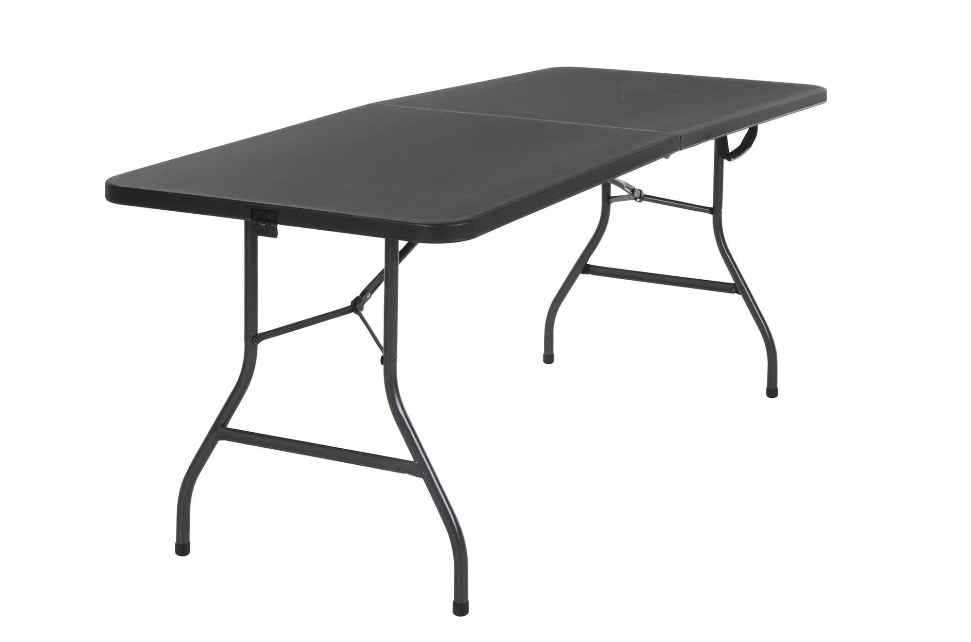 Cosco Moulded Folding Banquet Table with Handle, Plastic, Black, 6ft