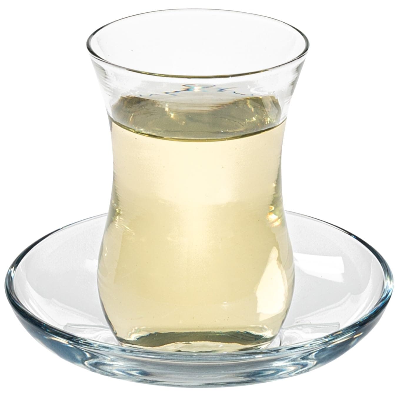 Vikko Turkish Tea Glasses & Saucers: 4 Oz Turkish Tea Cups - Turkish Glass Tea Set For Six - Tea Cup Glass - Clear Glass Tea Cups And Saucers - Turkish Tea Cup Set - Tea Set Moroccan - 6 Cups+6 Plates
