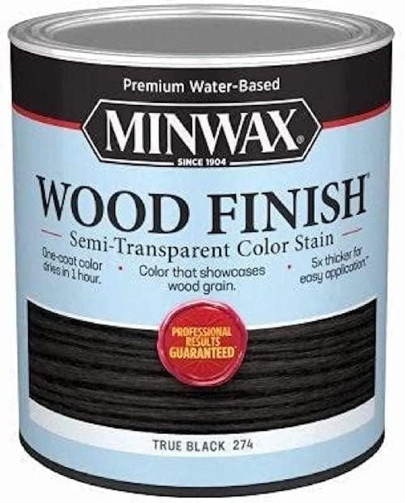 Wood Finish® Water-Based Semi-Transparent Color Stain, True Black, 1 Quart