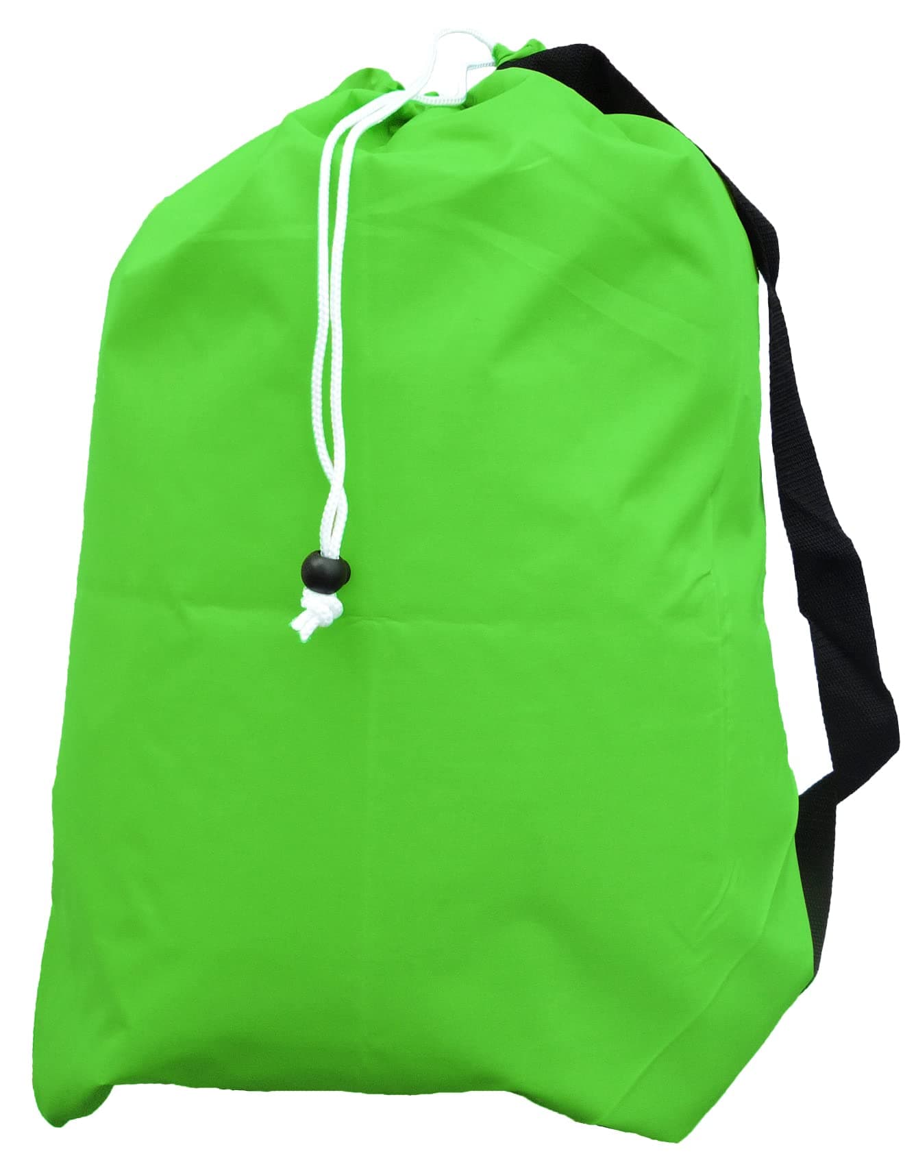 Small Laundry Bag with Drawstring, Carry Strap, Locking Closure, Color: Lime Green Fluorescent, Size: 22x28