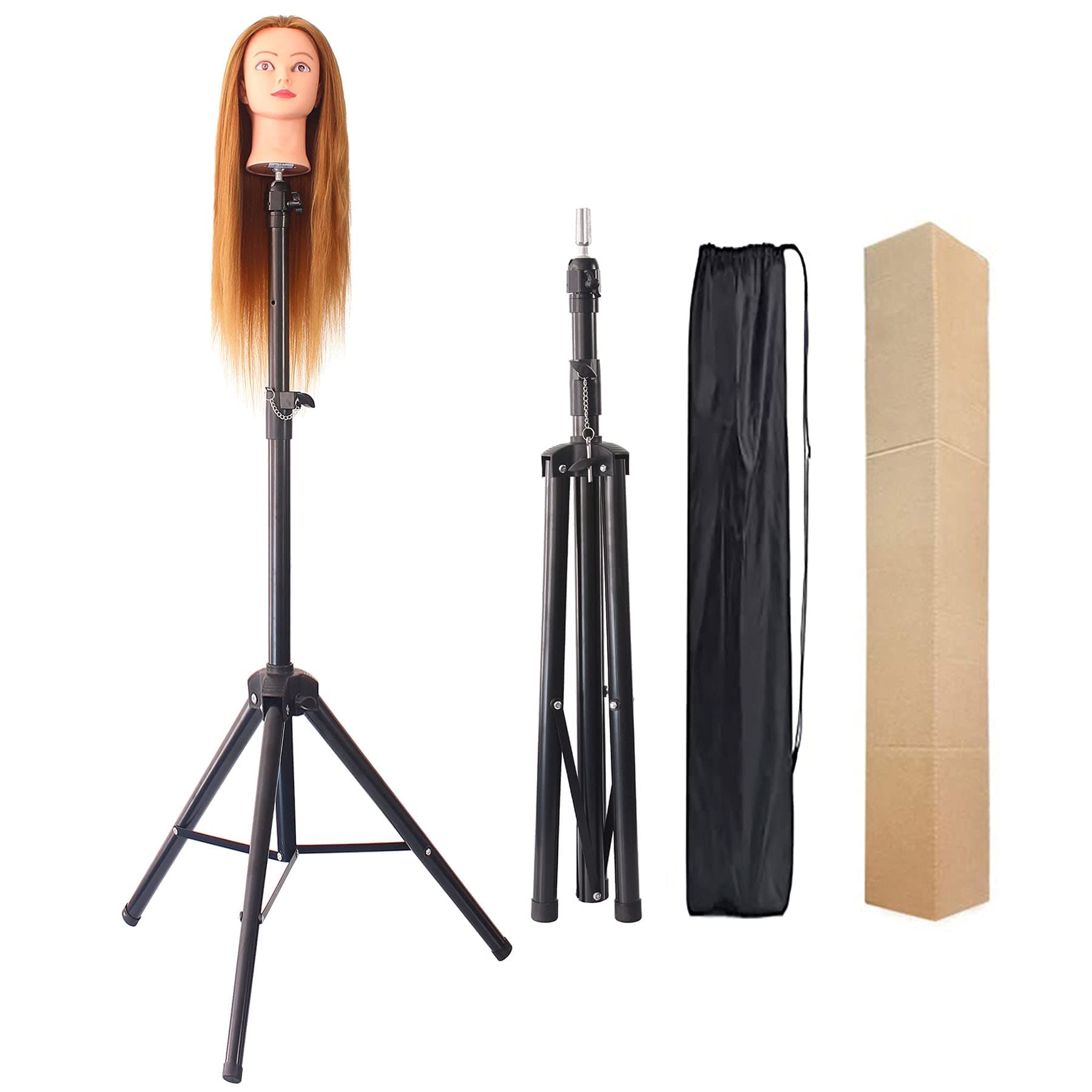Wig Stand Tripod Mannequin Head Stand Heavy Duty Metal Adjustable Wig Head St...