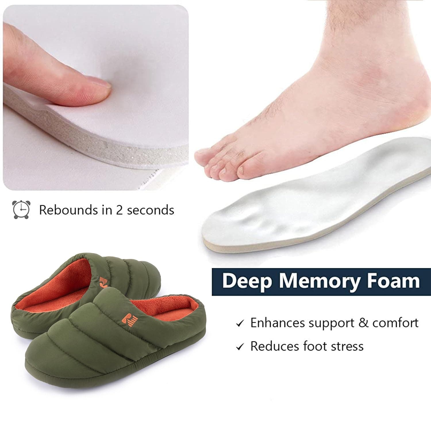 RockDove Men's Campground Memory Foam Down Slipper
