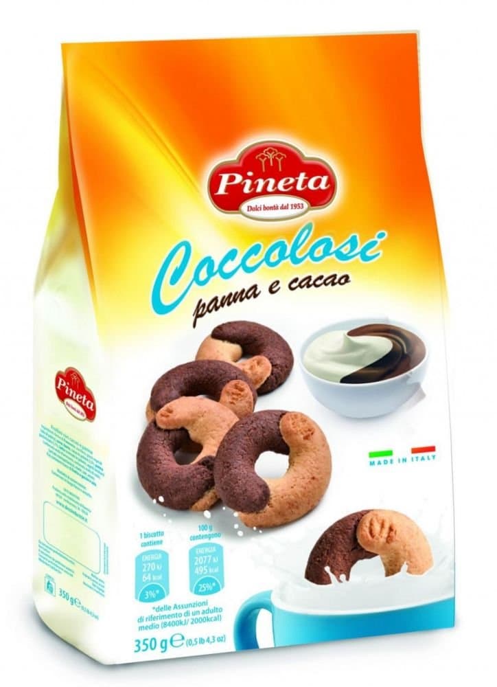 Biscotti - Frollini Con Panna E Cacao (Coccolosi) 4 pack of 350gr
