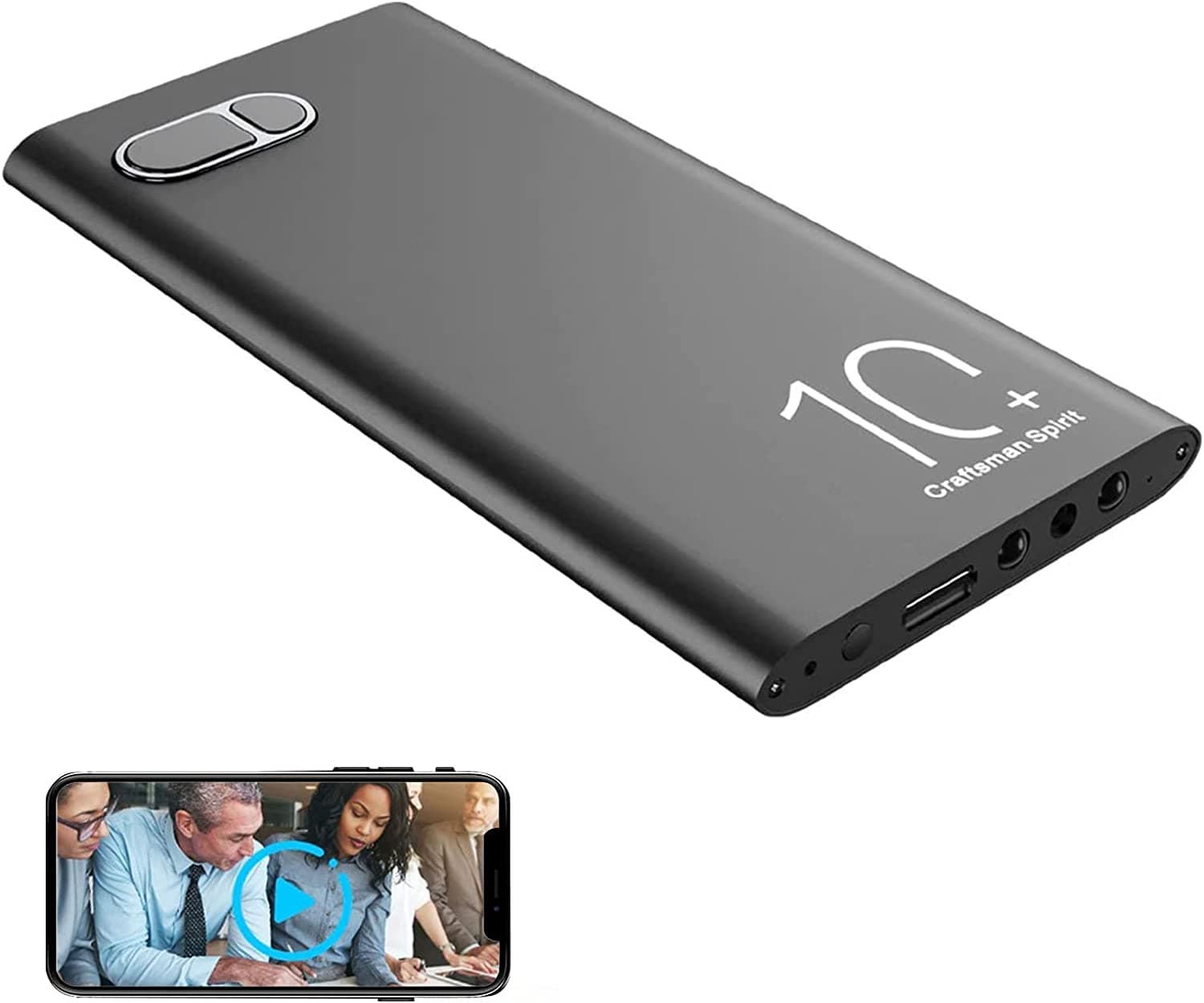 Wukama WiFi Power Bank Camera, 1080P HD Portable Mini Security Camera Power Bank Camera with Real Time Remote Control, Night Vision, Motion Detection, Small Nanny Cam for Home Office Security