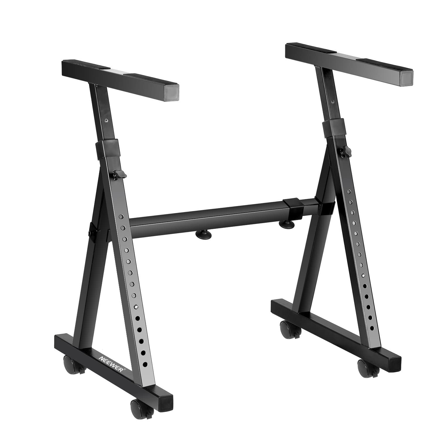 Neewer Heavy Duty Z-Style Keyboard Piano Stand with Swivel Casters in Adjustable Height 25.5-37.5 inches/65-95.5 centimeters and Width 24.4-40.9 inches/62-104 centimeters for Electronic Piano