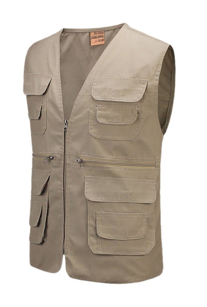 AufgevalsMen's Cotton Multiple Pockets Photography Director Work Vest