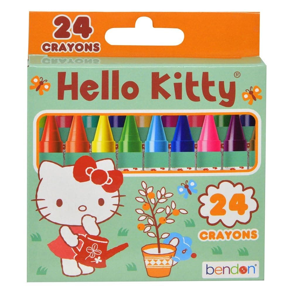 Bendon Hello Kitty 24 Crayons Standard Box Coloring & Art Supplies, Multicolor