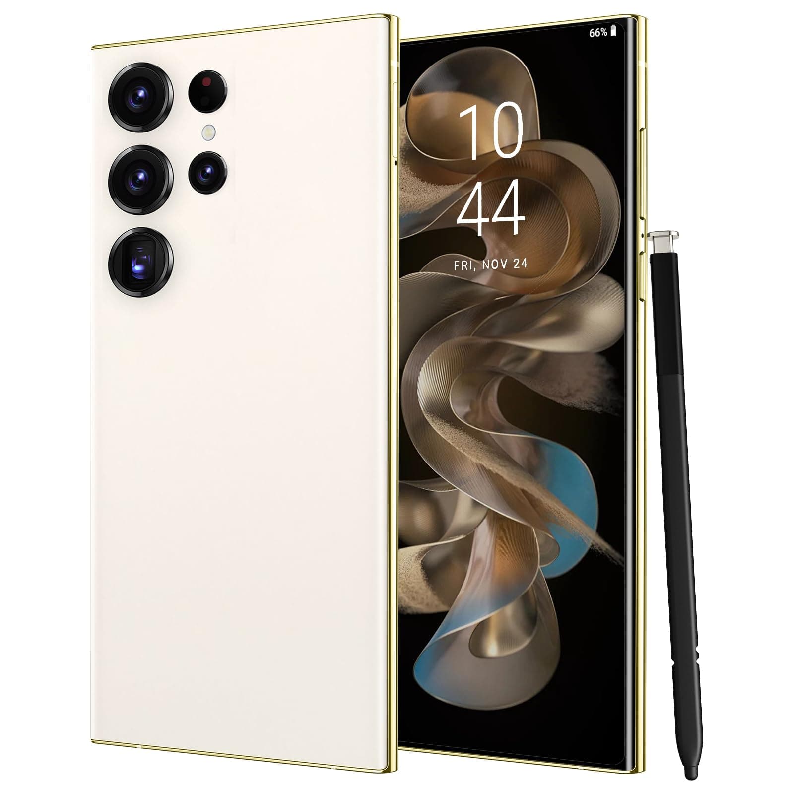 I24 Ultra Cell Phone, 5G Smartphone with S Pen, 8GB+256GB Full Netcom Smartphone, 6800mAh Battery 6.8" FHD+ Display 120Hz 80MP Camera, GPS/Face ID/Dual SIM Phone White