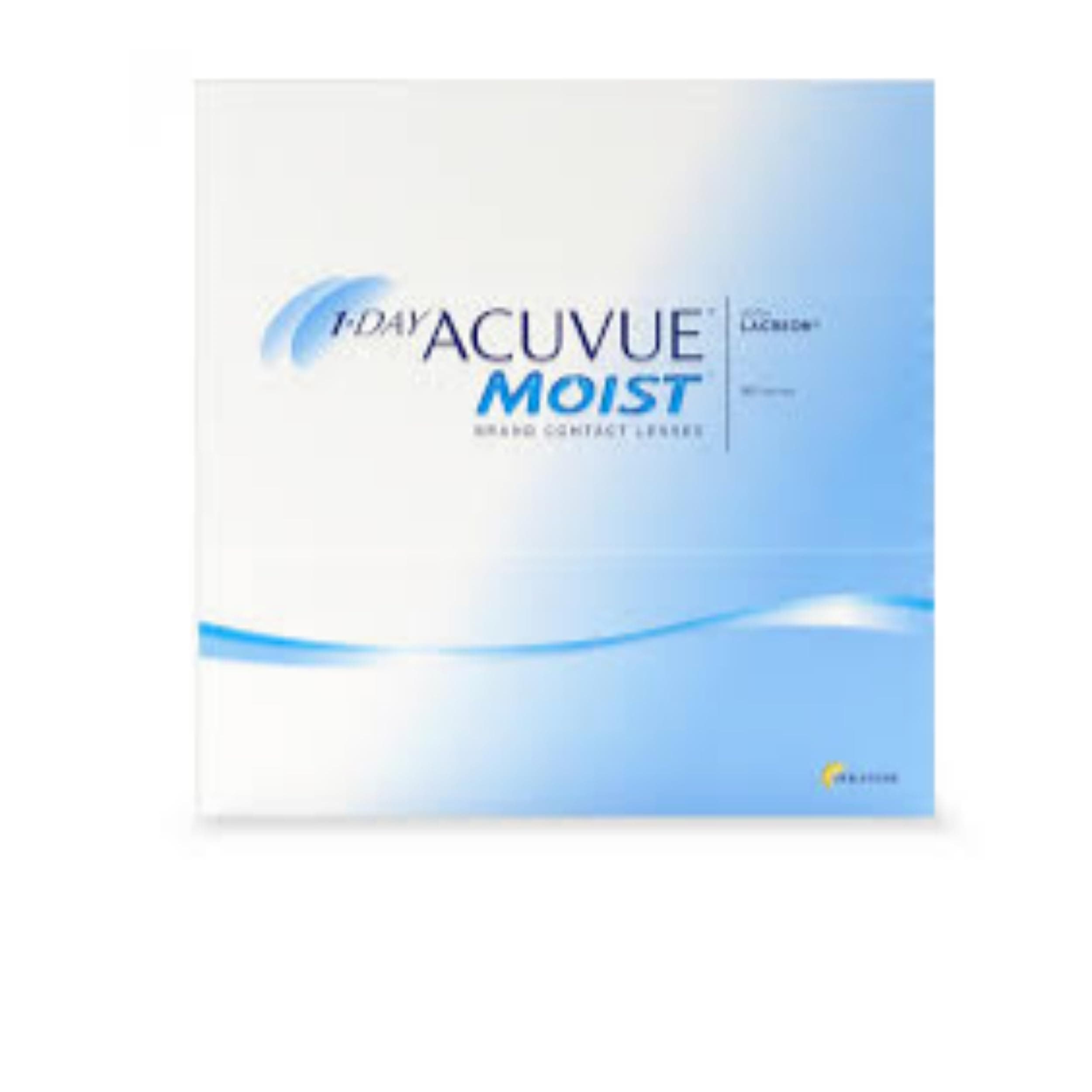 1-Day Moist, Power: -10, Daily Disposable Contact Lenses, Pack of 90 lenses, From Johnson & Johnson