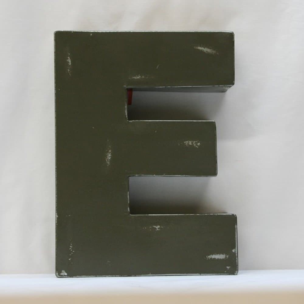 Metal Graphite Block Letter E