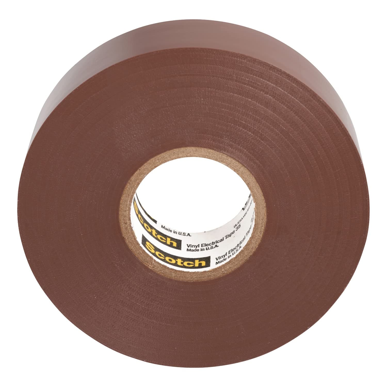 Scotch Vinyl Color Coding Electrical Tape 35, 3/4 in x 66 ft, Premium Grade, Flame Retardant, UV Resistant, Electrical and Mechanical Protection, Brown, 7 mil, 1 Roll