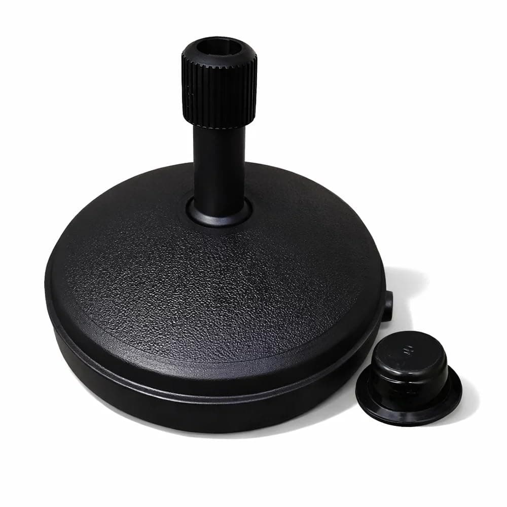 Karrma Ltd Parasol Base | Garden Parasol Base Umbrella Stand Holder Round | 7L Plastic Water Filled Parasol Base Perfect for most Outdoor Decor Garden patio (Black)…